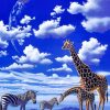Giraffes And Zebras paint by number