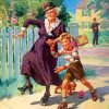Grandma And Boy On Roller Skates paint by numbers