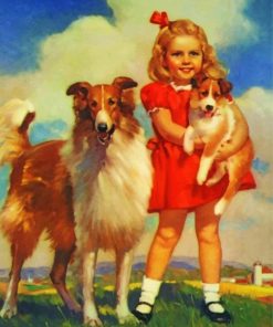 Little Girl With Pets paint by numbers