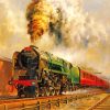 Old steam train paint by numbers