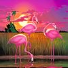 Pink Flamingos Birds paint by numbers