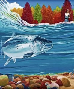 Salmon Fish Underwater paint by number