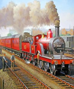 Steam Train Railway paint by numbers