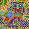 Abstract Colorful Owl paint by numbers