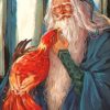 albus dumbledore and Fawkes paint by number