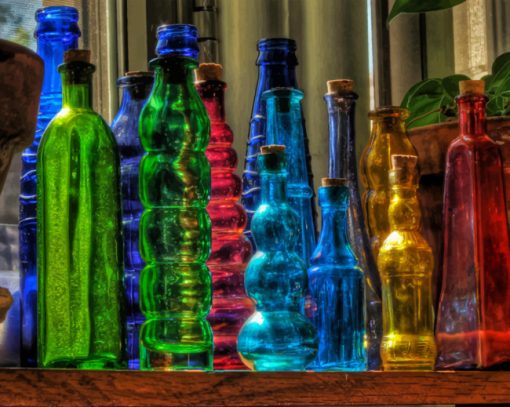 Artistic Colored Bottles ppaint by numbers