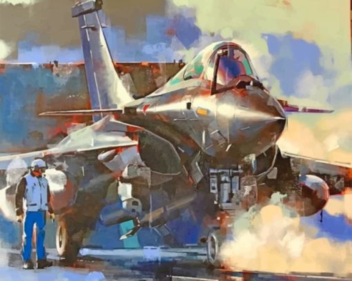 Fighter Jet Illustration Paint by numbers