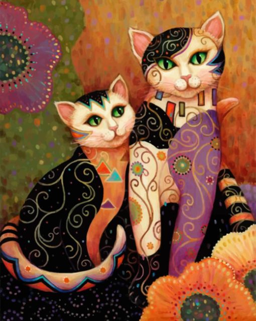 Folk Cats paint by numbers