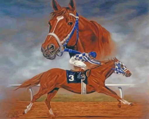 Horse Race Illustration Paint by numbers