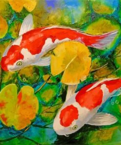 koi fish in a pond paint by numbers