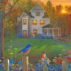 peaceful-house-and-blue--birds-paint-by-numbers