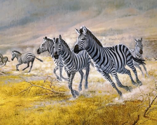 running zebra Herd paint by numbers
