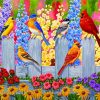 Aesthetic Spring Garden Birds Paint by numbers