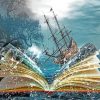 Fantasy Sea Book Ship paint by number