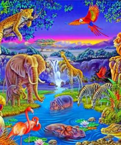 Jungle Wildlife Paint by numbers