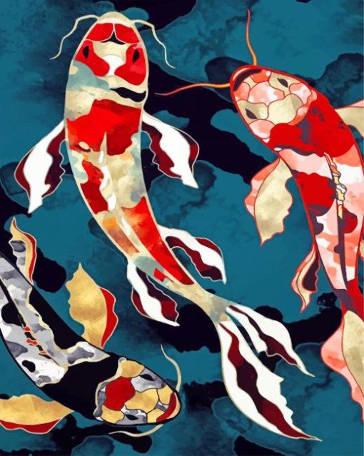 Metalic Koi Fish Art Paint by numbers