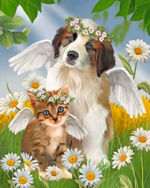 angel-kitty-and-puppy-paint-by-number