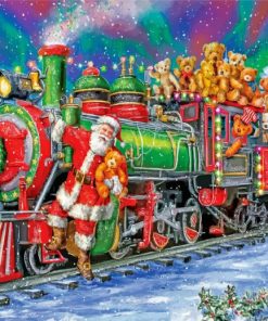 Christmas Santa Train Paint by numbers