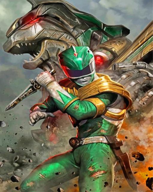 green-power-rangers-illustration-paint-by-number