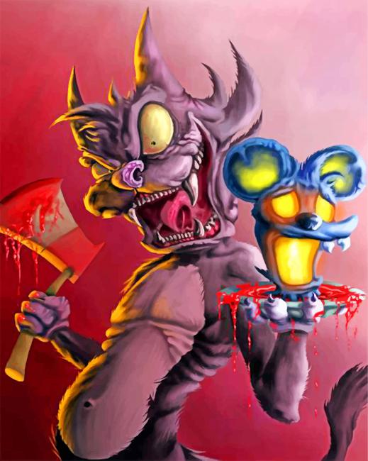Itchy And Scratchy Paint by numbers