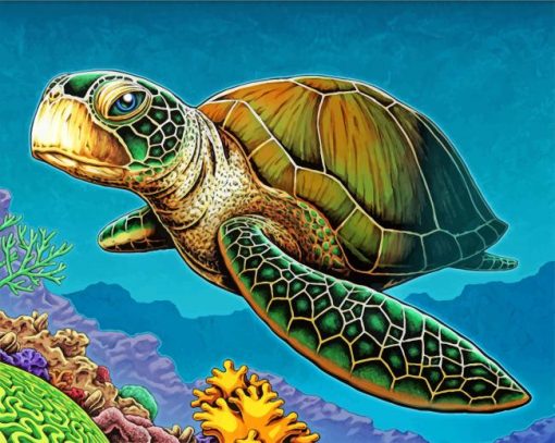 Loggerhead Sea Turtle Paint by numbers