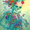 Skeleton With Flowers Art Paint by numbers