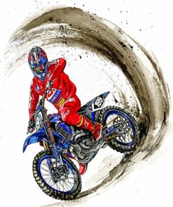 Motorcycle Driver Art Paint by numbers
