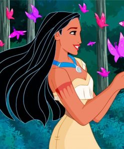 Pocahontas And Butterflies Paint by numbers