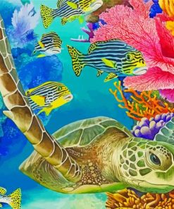 Sea Turtle Underwater Paint by numbers