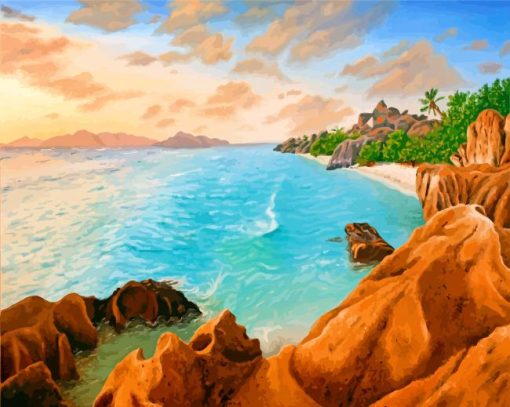 Seychelles Sea Island Paint by numbers