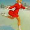 Vintage Ice Skater Girl Paint by numbers