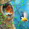 Bird And Squirrel Paint by numbers