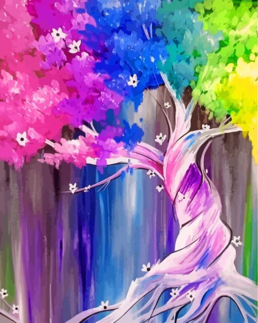 Colorful Tree Art Paint by numbers