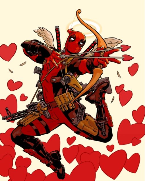 Deadpool In Love Paint by numbers