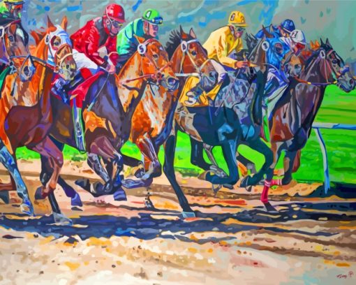 Horses Racing Paint by numbers
