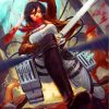 Mikasa Ackerman Attack On Titan Paint by numbers