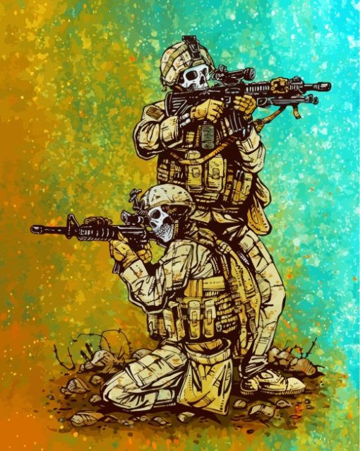 Military Skulls Paint by numbers