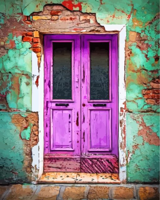 Old Purple Door Paint by numbers