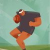 Rugby player illustration paint by numbers