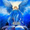 Blue Angel Of Love in a lotus paint by numbers