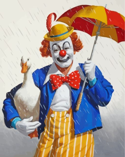 clown and white duck-paint-by-numbers