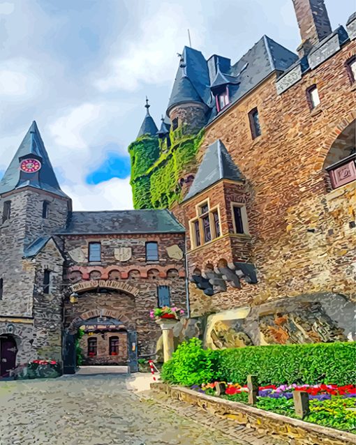 Cool Cochem Castle paint by numbers