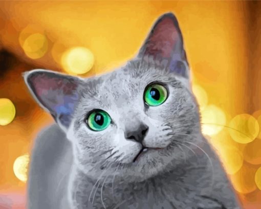 cute-Russian-Blue-cat-paint-by-numbers