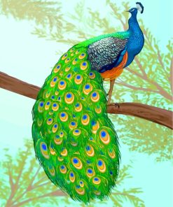 Peacock On A Branch Paint by numbers