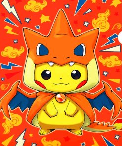 Pikachu Charizard Paint by numbers