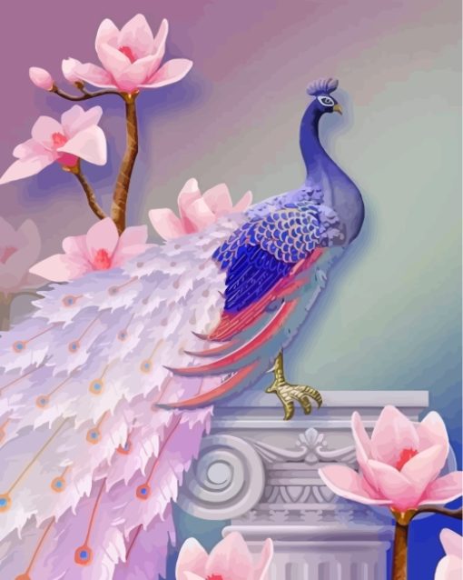 soft-purple-peacock-paint-by-numbers