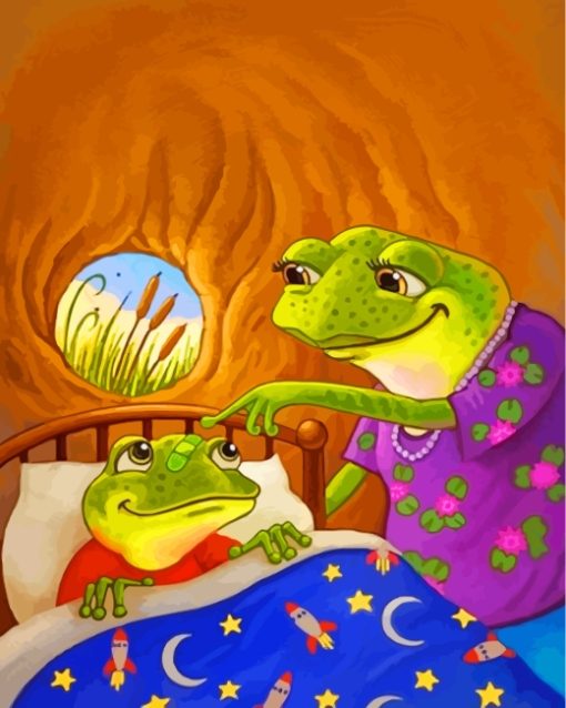 Frog Momy Taking Care Of Her Son
