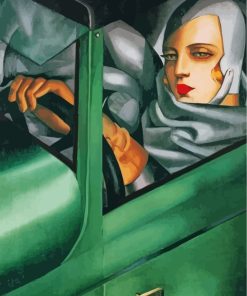woman-driving-green-bugatti-paint-by-numbers