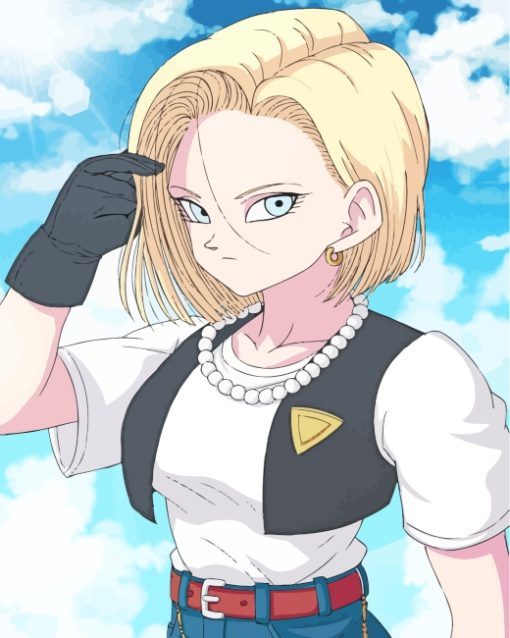 Android 18 Anime Girl Paint by numbers