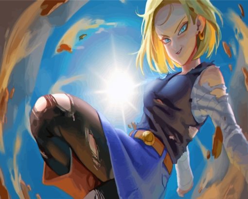 Android 18 Dragon Ball Z Art Paint by numbers